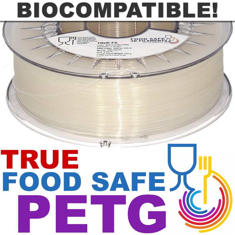 True Food Safe PETG Biocompatible 3D Printing Filament Canada